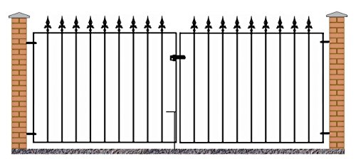 Saxon Spear Top Driveway Gates 3353mm (11ft) GAPS x 950mm High Wrought Iron Swing Metal gate SA52
