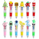 ZALAON 12 PCS Multi-Coloured Pens Set, Mini Retractable Fun Pens for Kids, Novelty Pens for Party Bag Fillers & School Class Gifts.