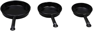 1/12 Miniatures Frying Pans 3PCS Dollhouse Kitchen Cookware Mini Metal Skillet Kitchenware for Dollhouse Kitchen Decoration (Black)
