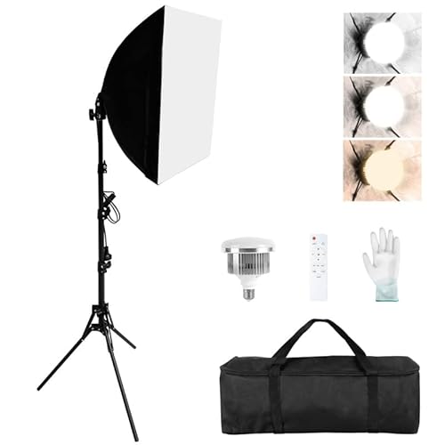 Set Photo Studio, 40 x 40 cm Softbox 85 W LED Photo Light with 160 cm Tripod, Professional Photography Lighting Set for Studio Lights, Portrait, Video Recording，Live Broadcast (1 Pack)