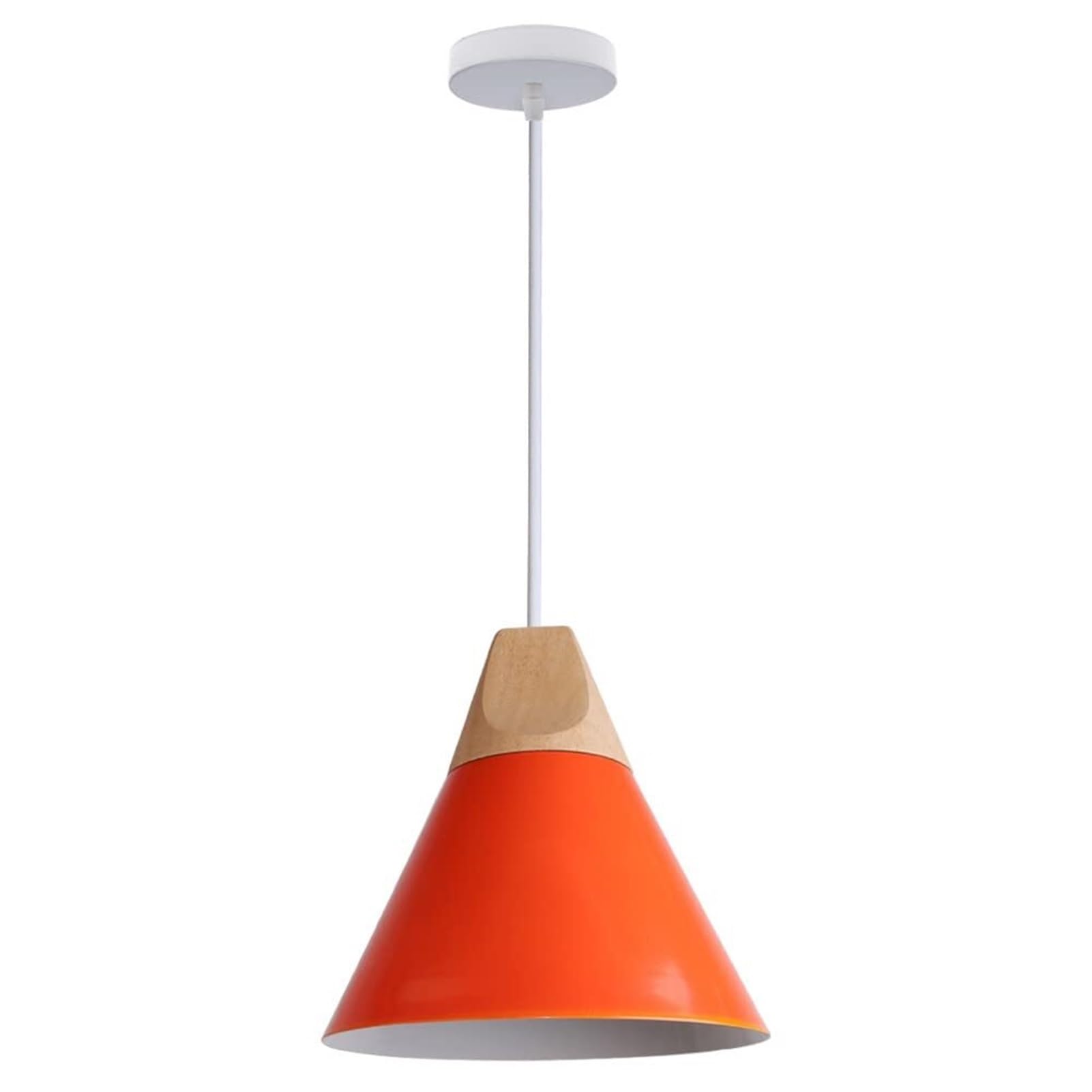 HUAYUSEDF Stylish Metal Pendant Lamp Chandelier Hanging Lighting Ceiling Fixture E26 Adjustable Cord for Restaurant Bar(Orange)