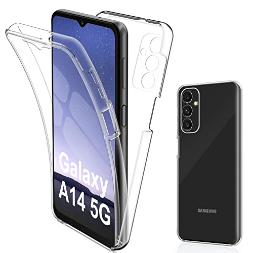 SOGUDE Cover Compatible with Samsung Galaxy A14 4G / 5G Cover 360 Gradi Transparent Protezione, Silicone TPU Premium Resistente Case, Antiurto Protettiva Custodia Compatible with Galaxy A14 4G / 5G