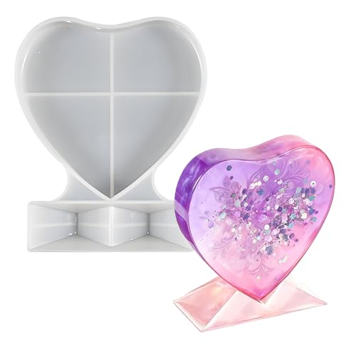 Picture Frame Resin Molds Large Heart Shaped Silicone Molds for Photo Frame Rectangle & Heart Shape Epoxy Molds for DIY Home Decor Handmade Gifts 7.32 x 6.02 x 1.26 Inches