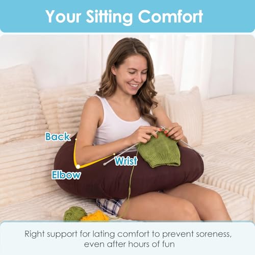 Image of QUEEN ROSE Reading Pillow for Gaming, Lap Desk Pillow for Sitting in Bed or Sofa, Compact Arm Support Pillow for Reading, Playing or Crocheting, Cooling Coffee