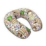 Almohada de viaje de espuma viscoelástica con diseño de búho para el regreso a clases, almohada esencial de viaje, almohada de cuello para viajar/dormir, accesorios de viaje para mujeres y hombres