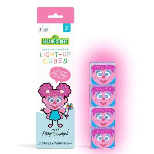 Glo Pals Sesame Street Water-Activated Light-Up Cubes, Abby Cadabby 4 Pack