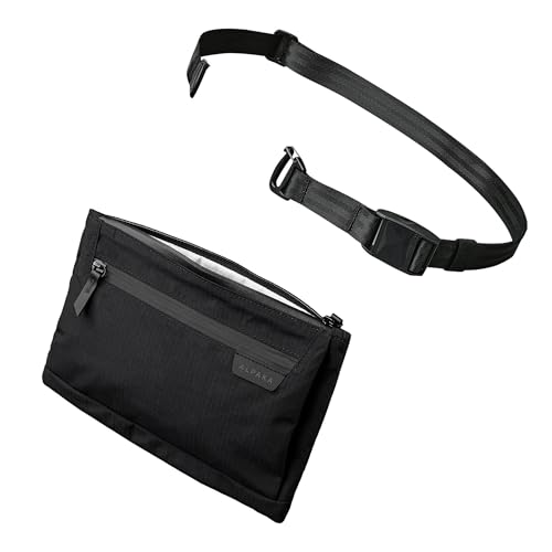 ALPAKA Zip Pouch Max V2 and Mini Pro Strap - Replacement Crossbody Shoulder Bag Strap,Maglockz Magnetic Quick-Release Buckle - Adjustable & Detachable,Black Axoflux 210D