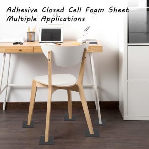 8 Stück Schaumstoff Selbstklebende Schaumstoffplatte Schwarz Zellkautschuk Selbstklebend 100mm x 100mm x 6mm Schaumstoff Platten mit Kleberücken Rutschfest Stoßdämpfung Schaumstoffmatte für Möbel