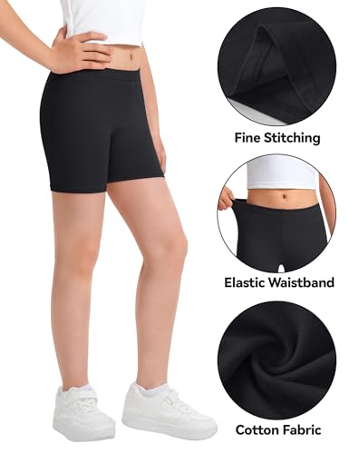 Image of KEREDA Girls Bike Shorts Cotton Cartwheel Dance Under Dress Shorts for Kids