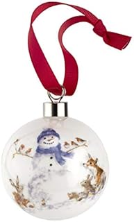 Portmeirion Home & Gifts Gathered All Around (Snowman) -Christmas Bauble, Multi-Colour Colour