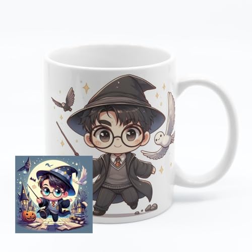 Image of Half Engineer Gifts - HE Herry Potter Printed Coffee Mug 325ml with Fridge Magnet | Birthday & Return Gift for Kids Friends Brother Sister | Rakshabandhan, Diwali, Christmas, New Year | Home Office