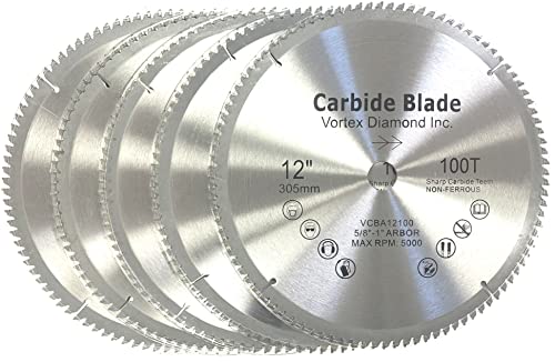 VORTEX DIAMOND 5 pack 12 inch 100 tooth TCT non-ferrous metal cutting blades