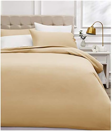 Amazon Basics - Duvet cover set, 400 thread sateen cotton, 135 x 200 cm / 50 x 80 cm x 1, White