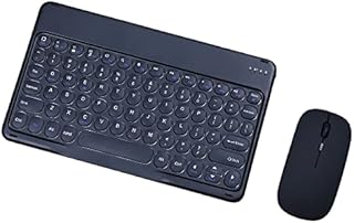 SZAMBIT Teclado Bluetooth e Combinação de Mouse,Conjunto de Teclado Sem Fio Portátil Compatível para iPad,Smartphone,Tablets,Teclado Ultra Slim 10inch,Português (Estilo 2,preto)