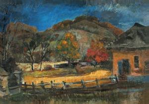 Peinture à l'huile Janos Pirk 1940 tableau de collection cadeau idéal 12x16 pouces