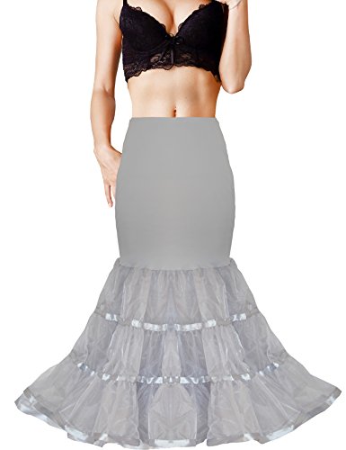 Image of Women Mermaid Petticoat Fishtail Underskirt Trumpet Crinoline for Mermaid Wedding Dress