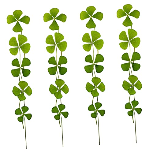 UKCOCO 24pcs Trebol de Cuatro Hojas Seco Natural para Artesanía DIY