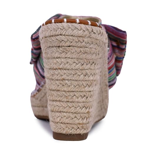 Nautica Women's Espadrille Wedges for Women Platform Sandals – Slip-On Knot Bow Summer Shoes with Woven Rope Heel3
