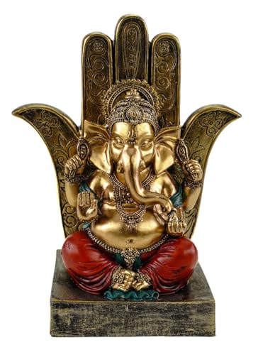 Kremers Schatzkiste Ganesha Figur 18 cm - Sitzende Skulptur Hindu Gott Dekofigur...