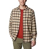 Columbia Men's Cornell Woods Flannel Long Sleeve Shirt, Ancient Fossil Med Window Tartan, X-Large