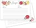 Heart & Berry Floral Recipe Cards - Set of 50 Thick Double-Sided Cards