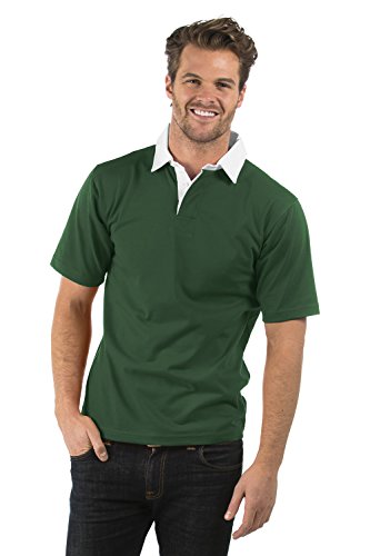 Bruntwood Prima Manga Corta Camisa de Rugby - Premium Short Sleeve Rugby Shirt - Hombres y Señoras - 280GSM - Algodón/Poliéster (Verde, XS)