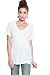A+D Womens Slub Burnout Knit V-neck Top w/ Back Stitch (S-XL)
