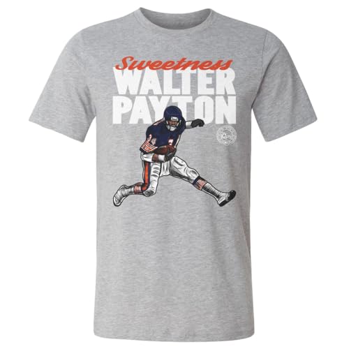 500 LEVEL Walter Payton Shirt (Cotton, XXX-Large, Heather Gray) - Walter Payton Hurdle WHT