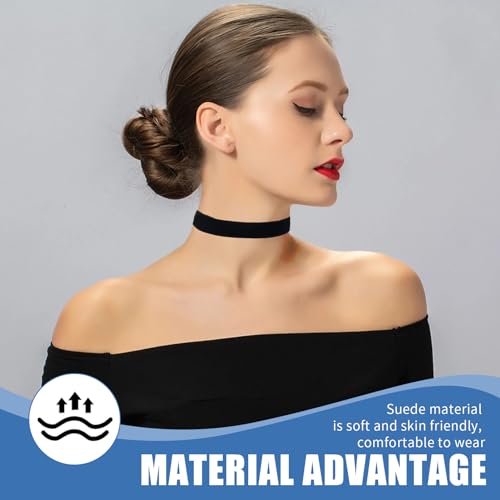 3 Stück Choker Kette Damen Schwarz Halsband Damen Velvet Verstellbare Kropfband Klassische Schmuck Halskette Set Schwarze Halsbänder für Frau Women und Mädchen Geburtstag Party Samt Halloween Cosplay