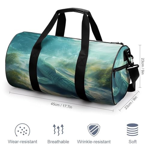 Sturgeon Fish Sports Gym Bag Travel Duffel Workout Bag with Adjustable Strap2