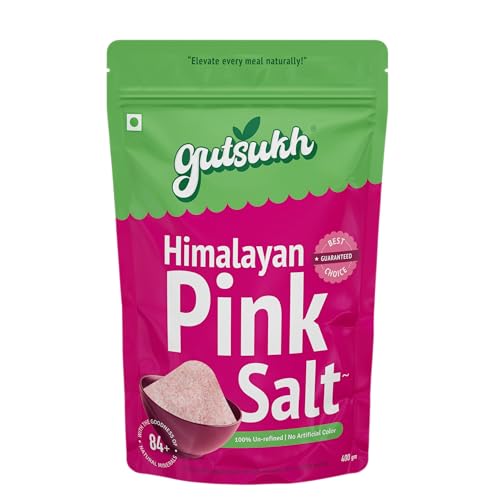 Image of Gutsukh Himalayan Pink Salt (400 gm) | Sendha Namak | Rock Salt | 84+ Minerals | 100% Natural | No Preservatives | No Chemicals | No artificial color | Unrefined