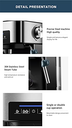 RXF Kaffeemaschine Vollautomat,Mahl Und Brühautomatik Kaffeemaschine Eingebaute Burr Kaffeemühle Mit Milchaufschäumer… – Bild 7