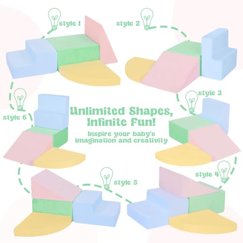 MIND&ACTION Climbing Toys for 1 Year Old, 4-Piece Foam Baby Climbing Blocks for Toddlers, Toddler Climbing Toys Indoor Soft Play Set, Climb Crawl Activity Play Set, Birthday Gift — view 4