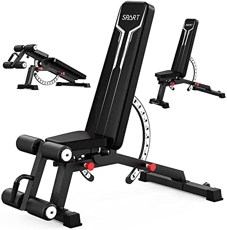 SPART 1500LB Commercial Weight Bench, Professional Adjustable Workout Bench Press Set for Home Gym Strength Training,Removable Foot Catch for Incline Flat Decline Sit Up Bench for Full Body Fitness - 2023 New Version