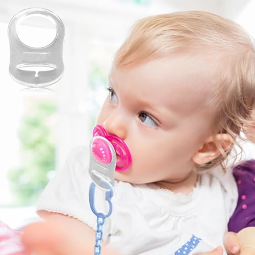 RDNKVB 4pcs Silikon Knopf Ring Schnuller Adapter Silikon Dummy Schnuller Halter Clip Adapter Ring Silikonring für Schnuller