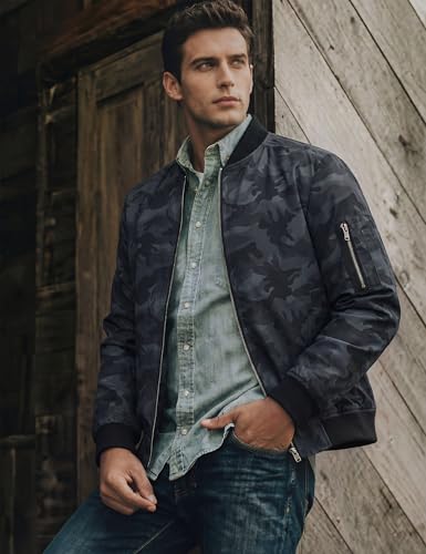Image of TACVASEN Men's Lightweight Jacket Casual Spring Fall Windbreaker Bomber Zip Up Coat with Pocket