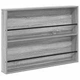 Gecheer Scaffale per Riviste, Moderno a Parete con Mensole Regolabili 100 x 12 x 70 cm in Legno Multistrato Grigio Sonoma per Soggiorno e Ufficio Domestico