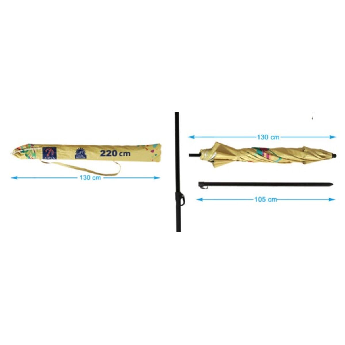 ATOSA Strandschirm Ø 220 cm liegend Alu Modell mit UPF 50+ Gelb Zitronenbaum 220 cm, lemontree, 220 cm