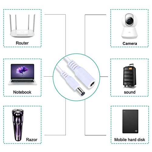 Auroh CCTV 2.1 x 5.5mm DC 12V Power Extension Cable Black 3M/5M/10M Male to Female, Power Supply Adapter Extender Cord for CCTV Security Cameras, DVRs, LED Strips, Routers. (3 Mtr White) - Image 5