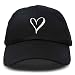 DALIX Hand Drawn Heart Hat Womens Embroidered Baseball Cap Black