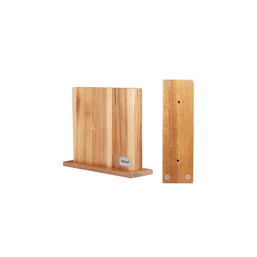 Hecef-6-Piece-Kitchen-Knife-Block-SetAll-Metal-Construction-Hollow-Handle-Tapper-Ground-Knives-Double-Sided-Magnet-Wood-Knife-Block Hecef 6 Piece Kitchen Knife Block Set,All Metal Construction Hollow Handle Tapper Ground Knives Double Sided Magnet Wood Stand