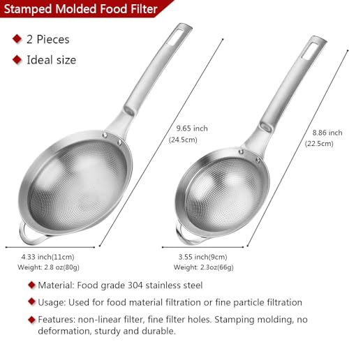 Collfa SMALL COLANDER STRAINER With Handle Metal Micro Sifter Set Of 2 For Kitchen Baking And Food Filter Rice,Tea,Pasta,Flour,Juice,Mini 3.55 And 4.33 Inch thumb #5