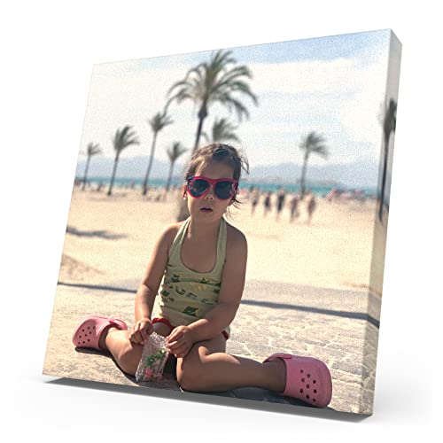 Personalised Photo Canvas Print from Your Photo or Artwork Wall Hanging Picture Ready to Hang Framed Box Custom Unique Gift Idea Handmade Wall Picture (4 x 4)