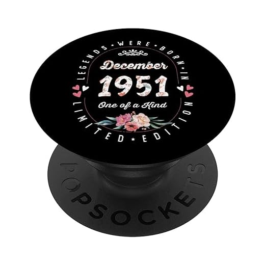 Cumpleaños Floral - Las Leyendas nacen en Diciembre de 1951 PopSockets PopGrip Intercambiable