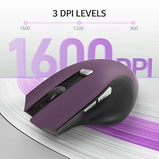 acer Mouse Wireless Ergonomico, mouse computer ottico USB senza fili, 2,4 GHz con ricevitore mini USB, 1600 DPI regolabile, 6 pulsanti, compatibile con PC/Mac/Laptop/Chromebook