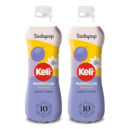 Sodapop Keli Sirup Maracuja, schnell & einfach zubereitet, 1 Flasche ergibt 10 L Fertiggetränk, 500 ml (Packung mit 2)