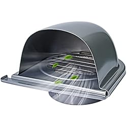 Rejilla Con Ventilador Para Chimenea 150mm Rejilla de Ventilacion Inox Redonda, U-Rejillas Ventilacion para Chimeneas, Rejilla Metalica con Mosquitera, Campana de Ventilación Acero Pantalla de Insecto, para Cocina, Baño, Escape