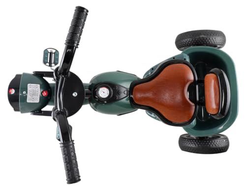 Image of JoyRide Ninja Plug N Play Durable Kids /Pedal Baby Tricycle, Storage Basket, Leather Seat, Led Headlight, Music for 18 Months to 5 Years Boys /Girls /Carrying Capacity Upto 30 Kgs (militry)