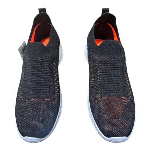 Image of Men's Slip-On Walking Shoes with Breathable Knit Mesh Upper | Lightweight Cushioned Sole Casual Sneakers | Sock-Style Flexible Comfort Shoes for Walking, Travel & Light Sports