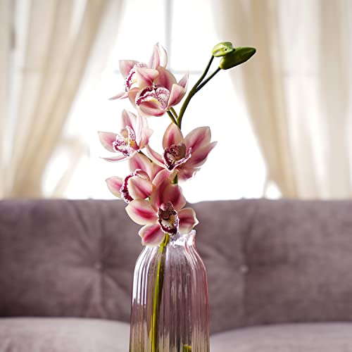 Image of PURE HOME + LIVING Pink Faux Boat Orchid Spray (Made of Plastic, Wire and Fabric) for Home, Office and Living Room Decorations (Without Vase)(Height-76cm) Pack of 1